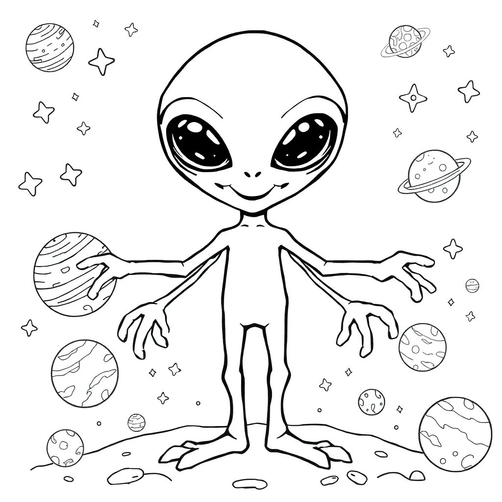 Alien coloring page