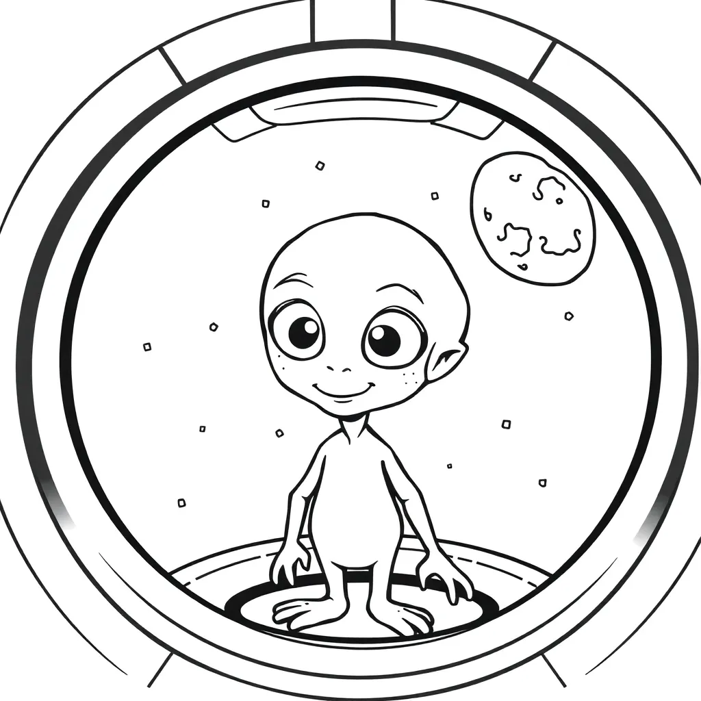 Alien coloring page