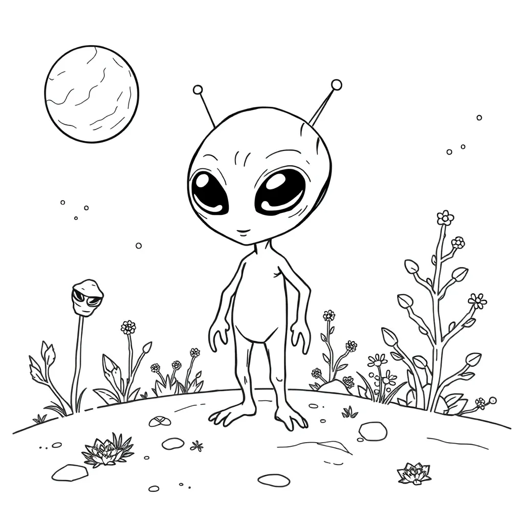 Alien coloring page