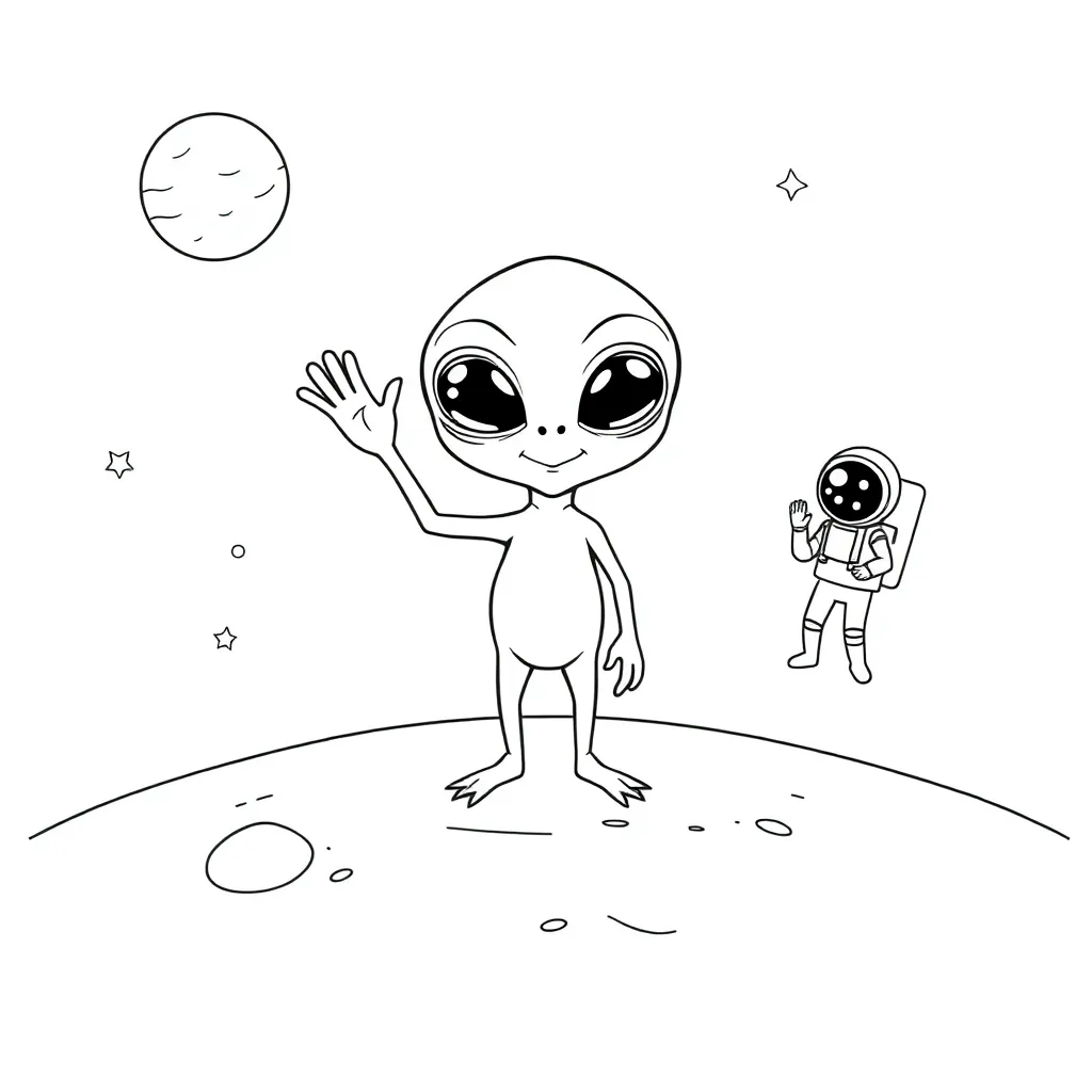 Alien coloring page
