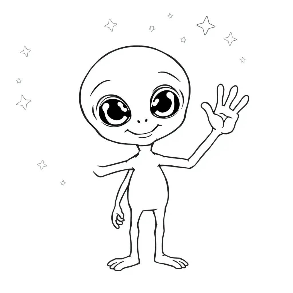 Alien coloring page