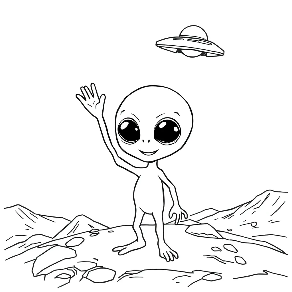 Alien coloring page