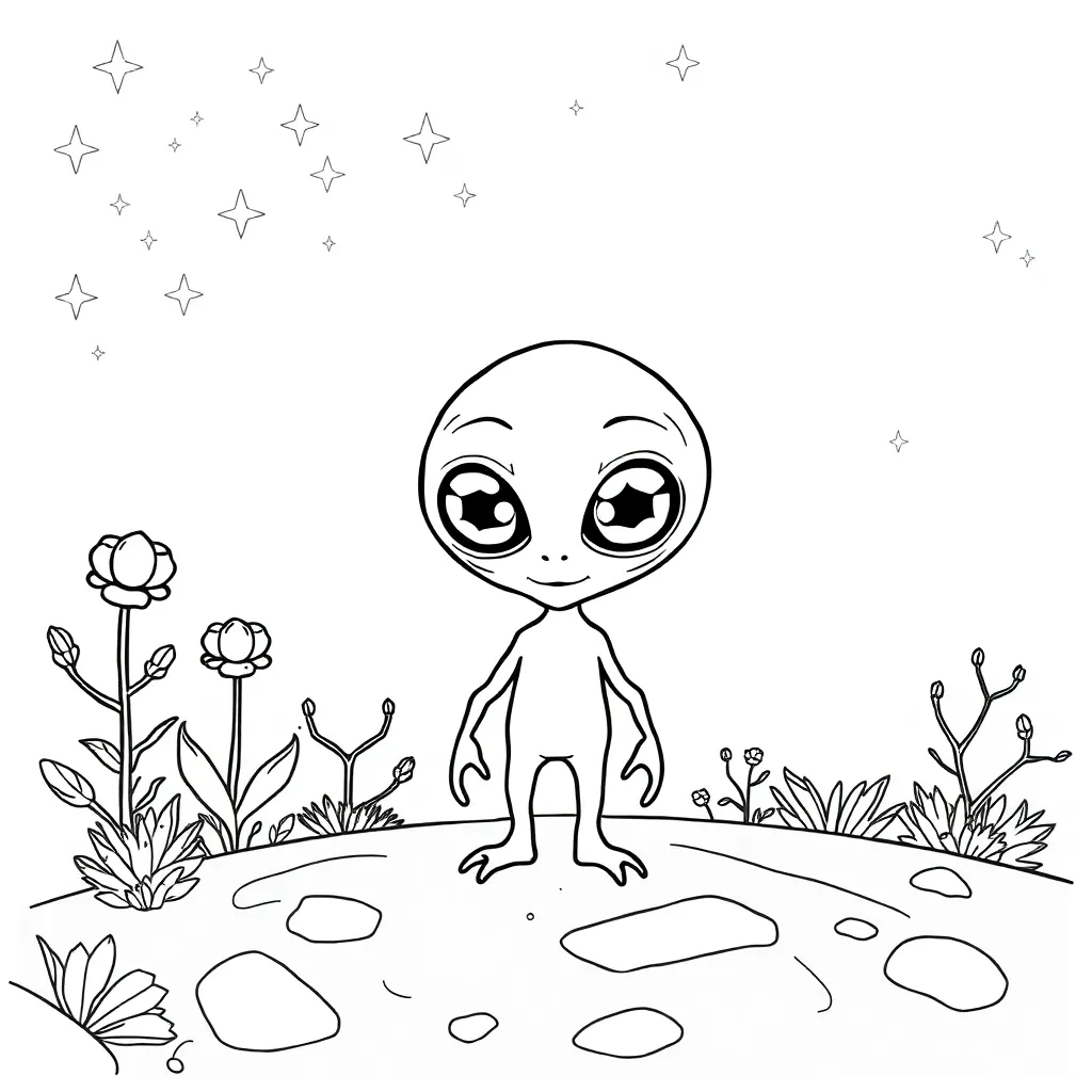 Alien coloring page
