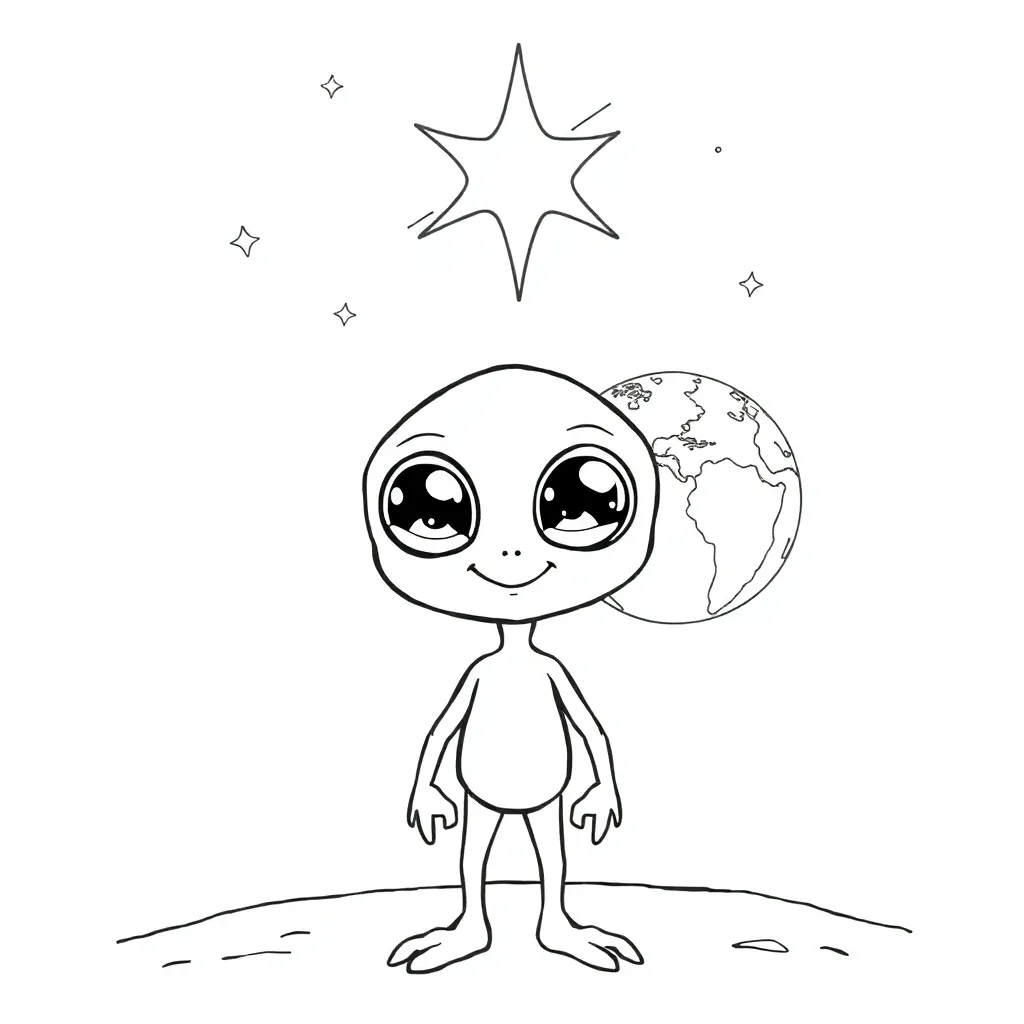Alien coloring page