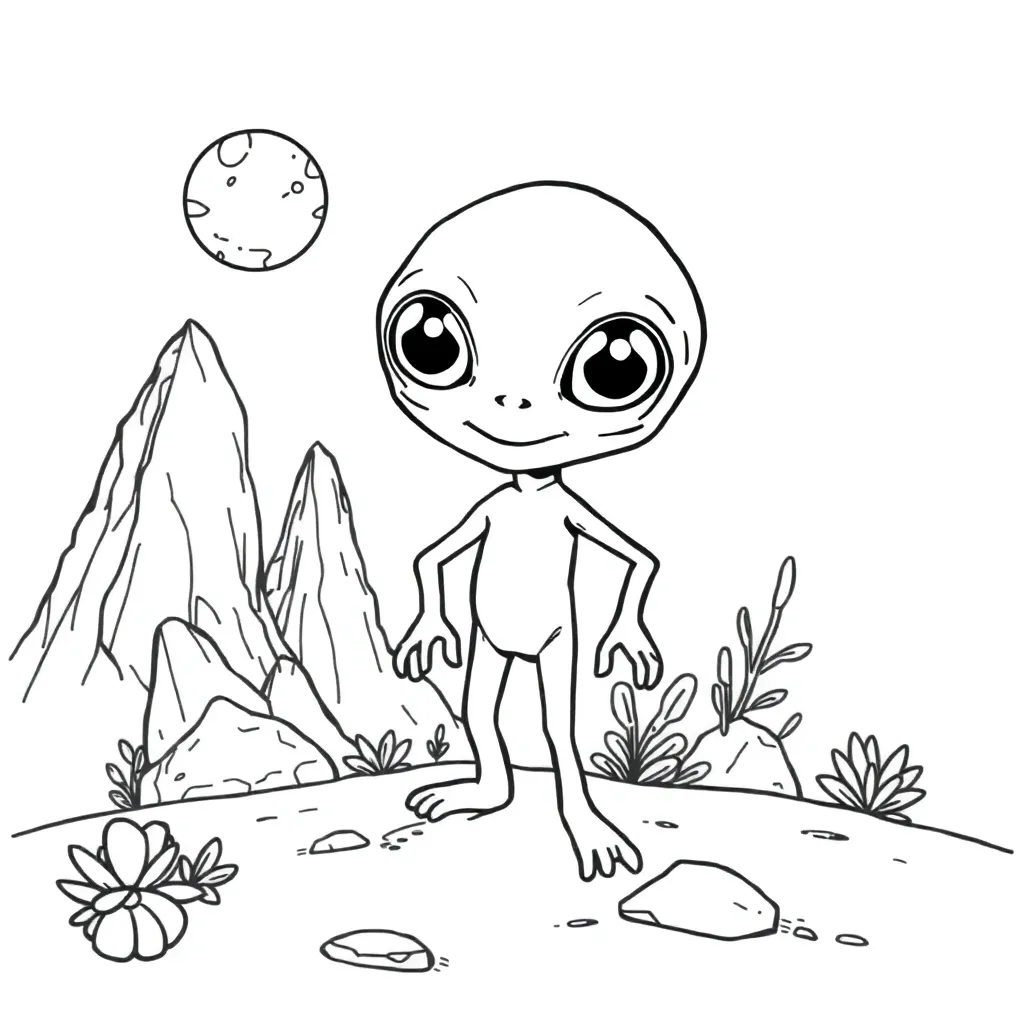 Alien coloring page