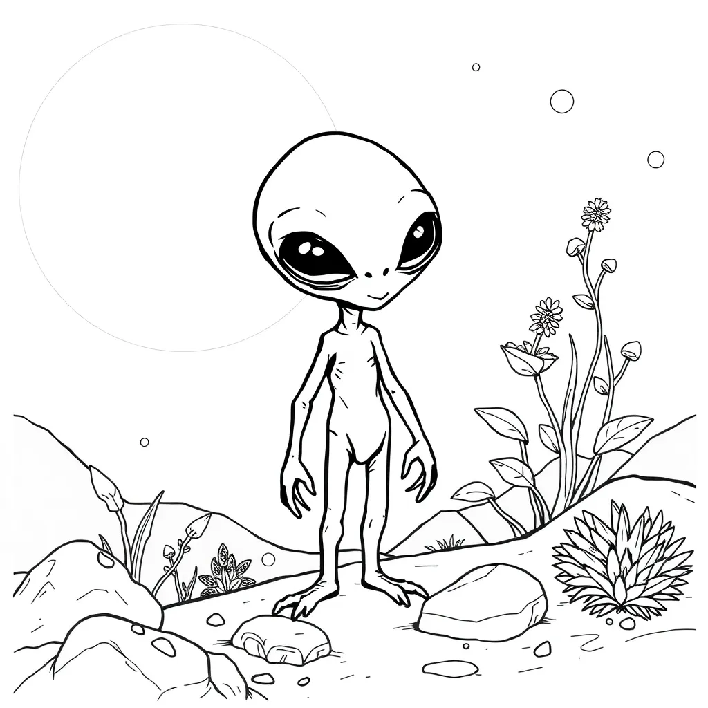 Alien coloring page