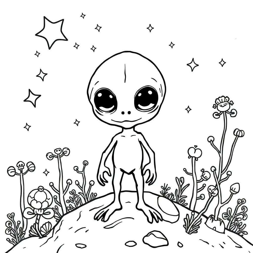 Alien coloring page