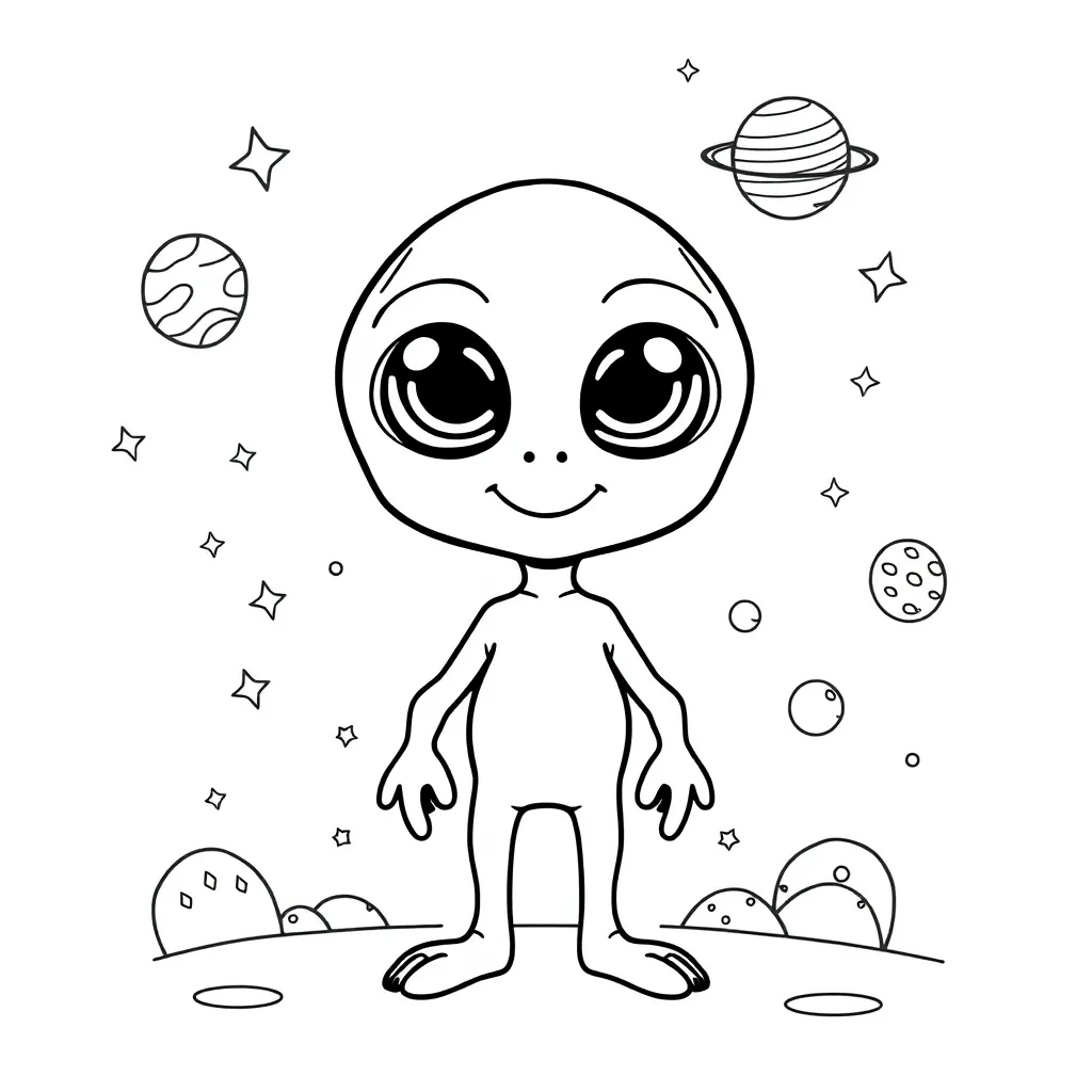 Alien coloring page