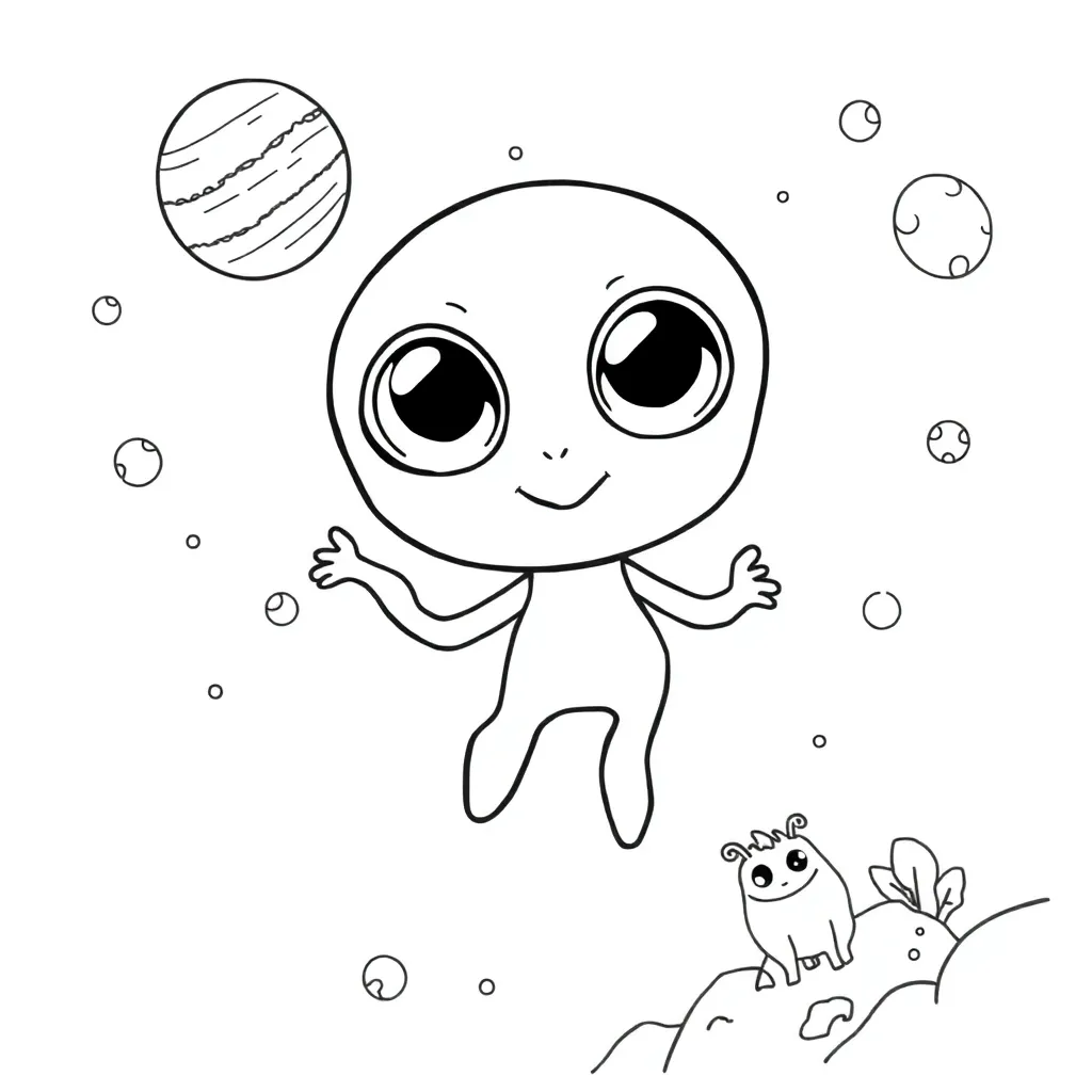 Alien coloring page