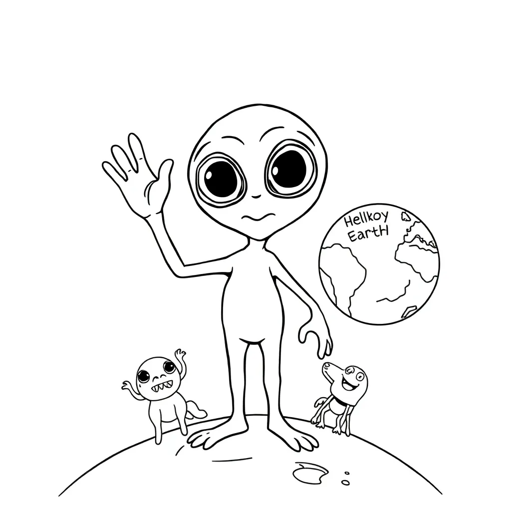 Alien coloring page