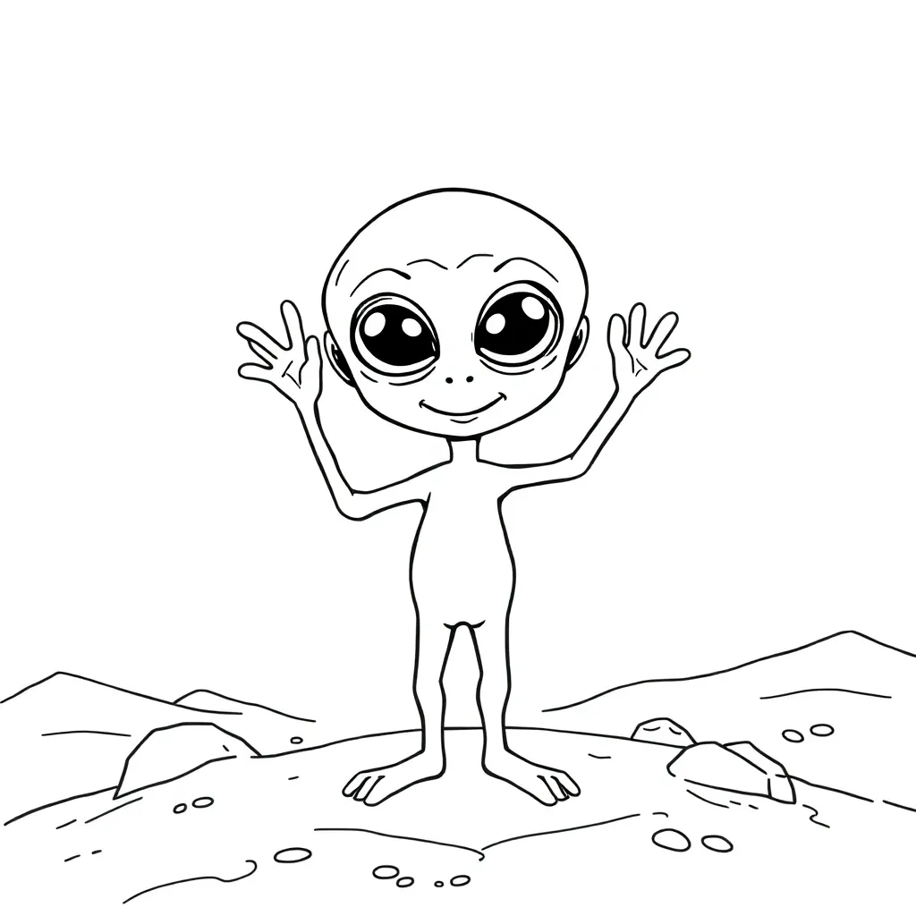Alien coloring page