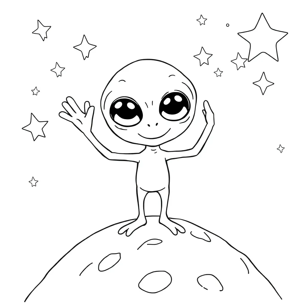 Alien coloring page
