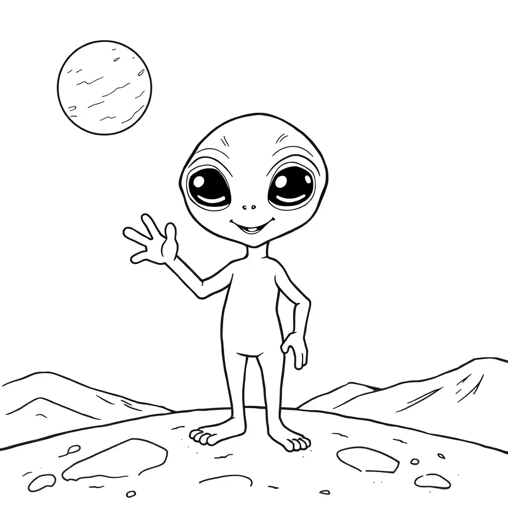 Alien coloring page