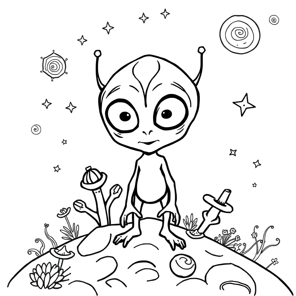 Alien coloring page