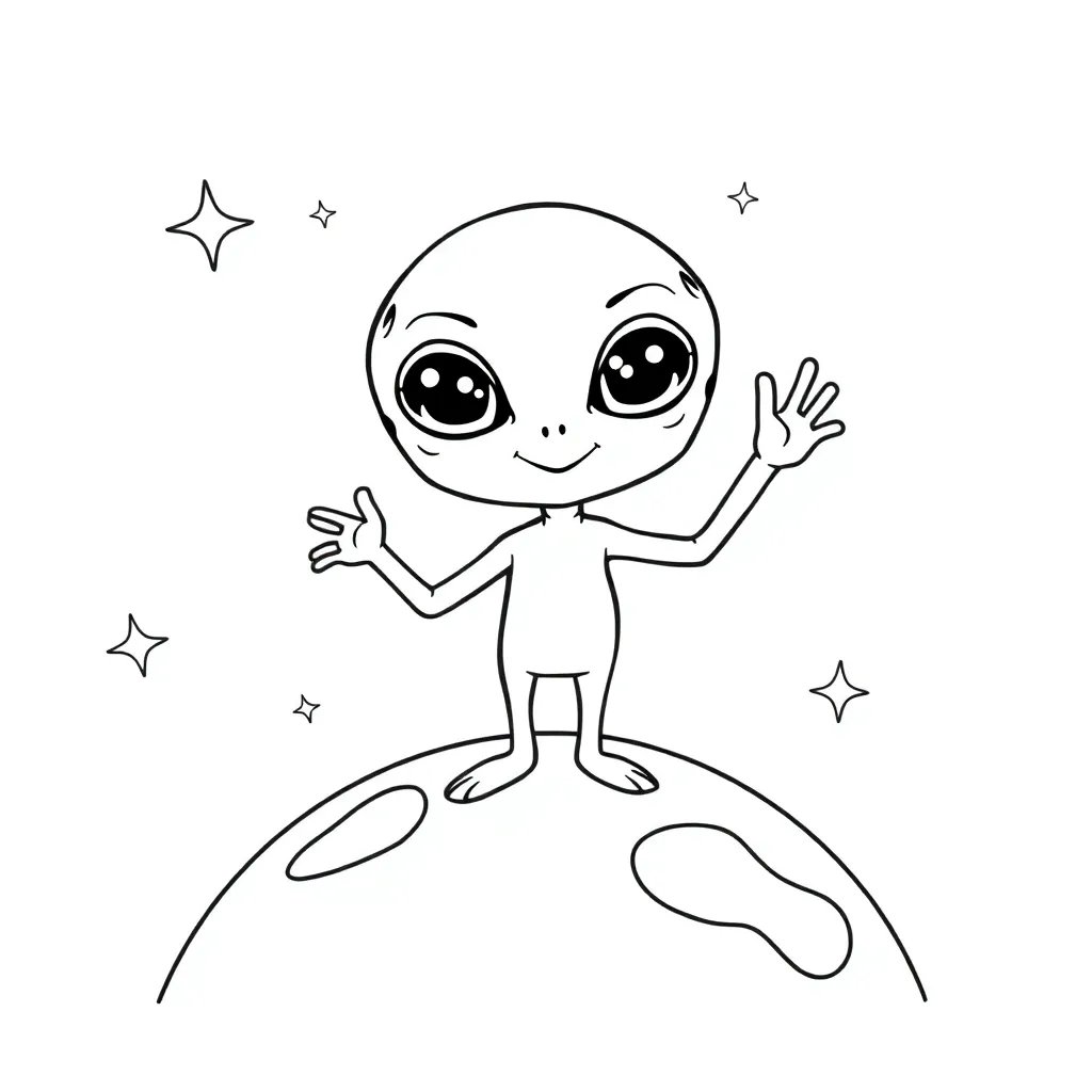 Alien coloring page