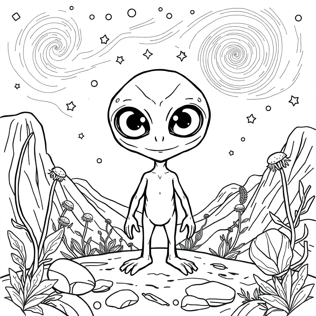 Alien coloring page
