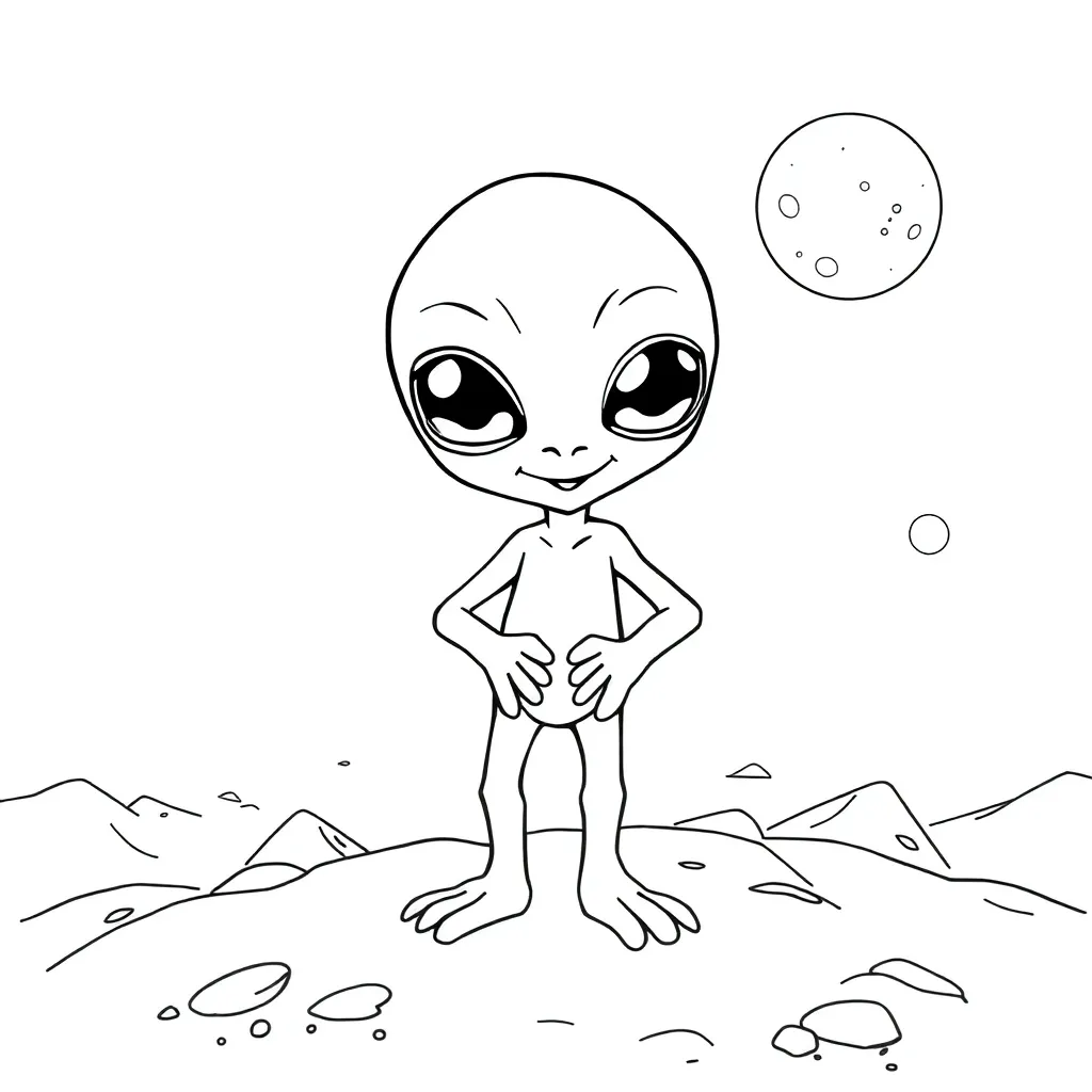 Alien coloring page