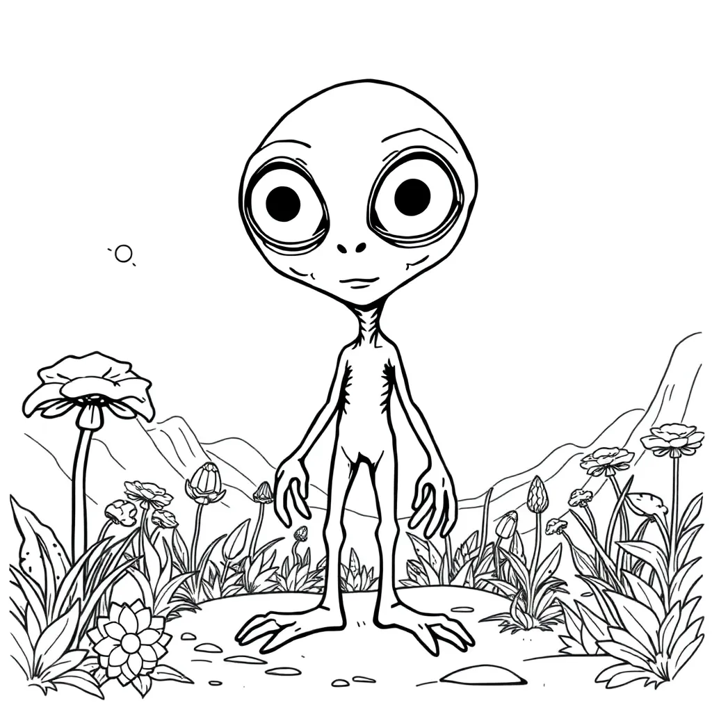 Alien coloring page