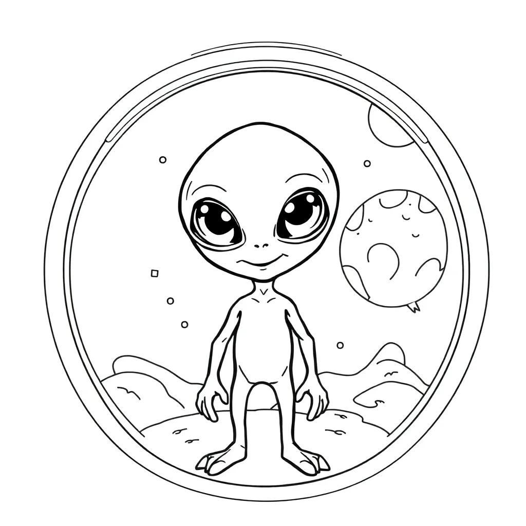 Alien coloring page