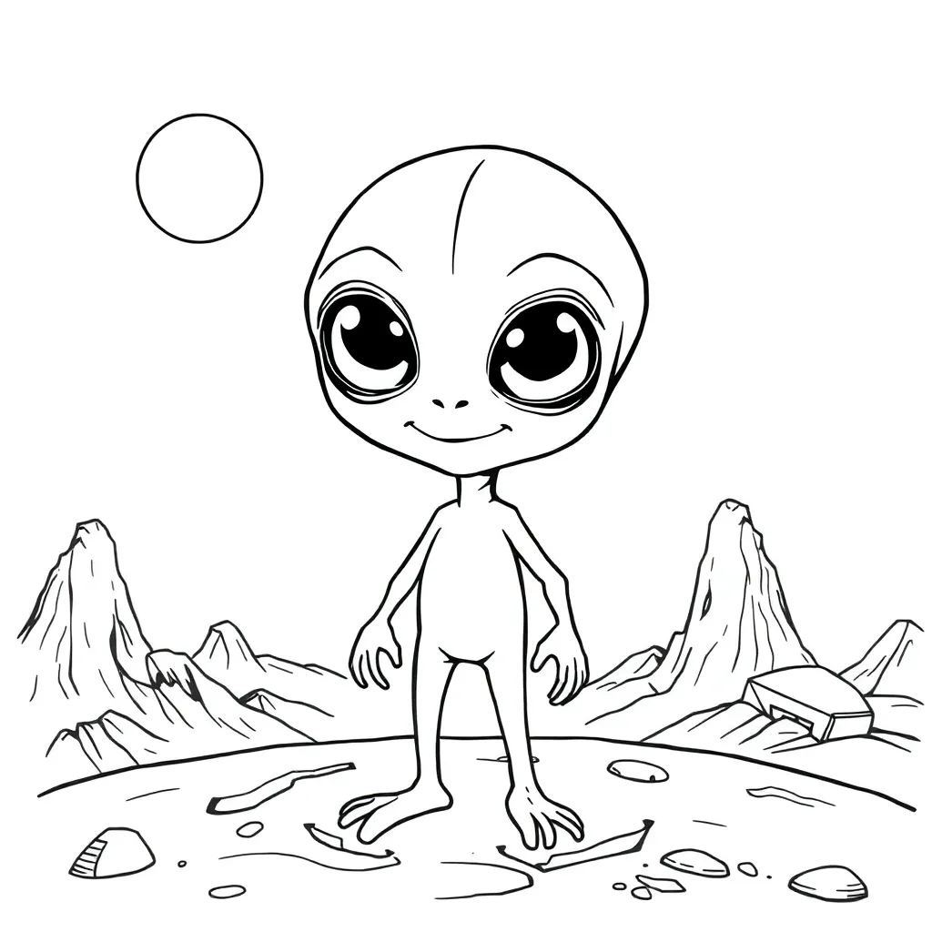 Alien coloring page