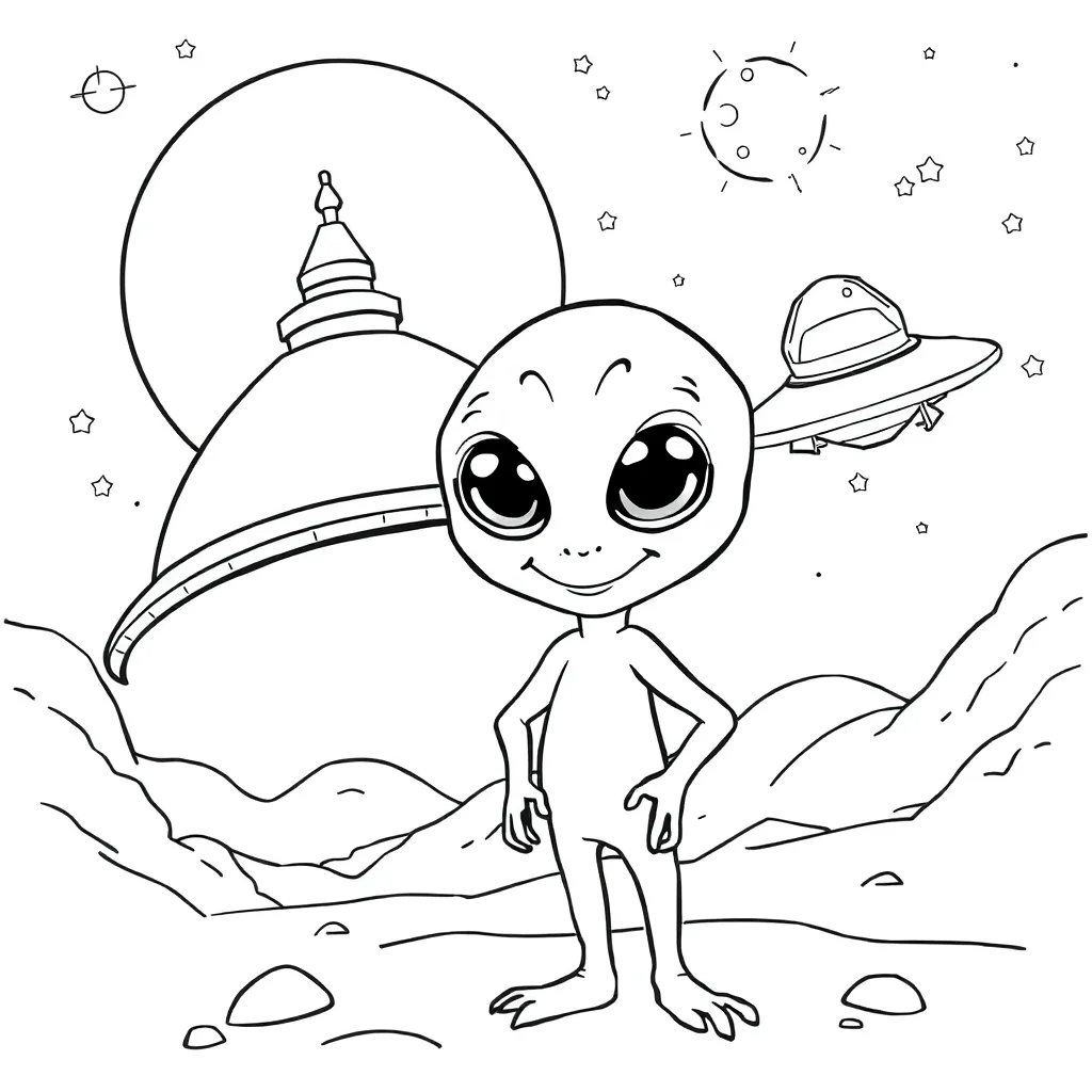 Alien coloring page