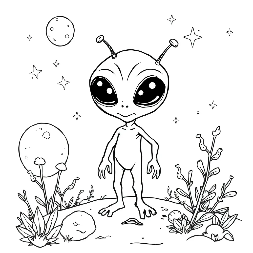 Alien coloring page