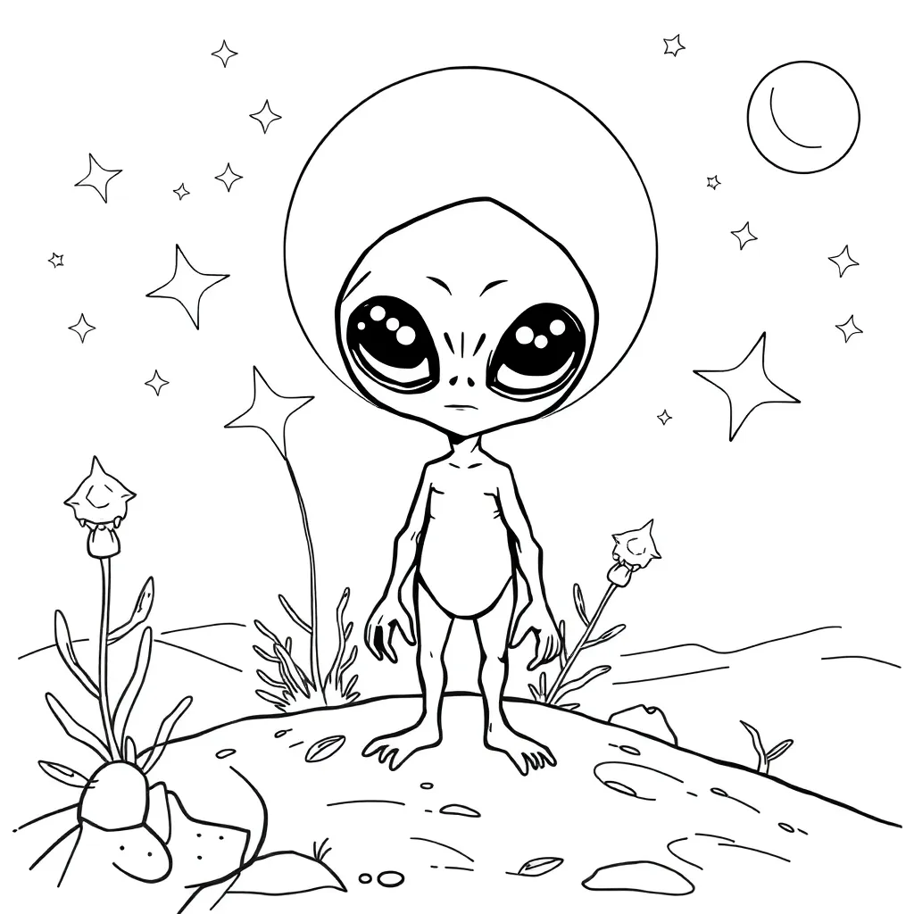 Alien coloring page