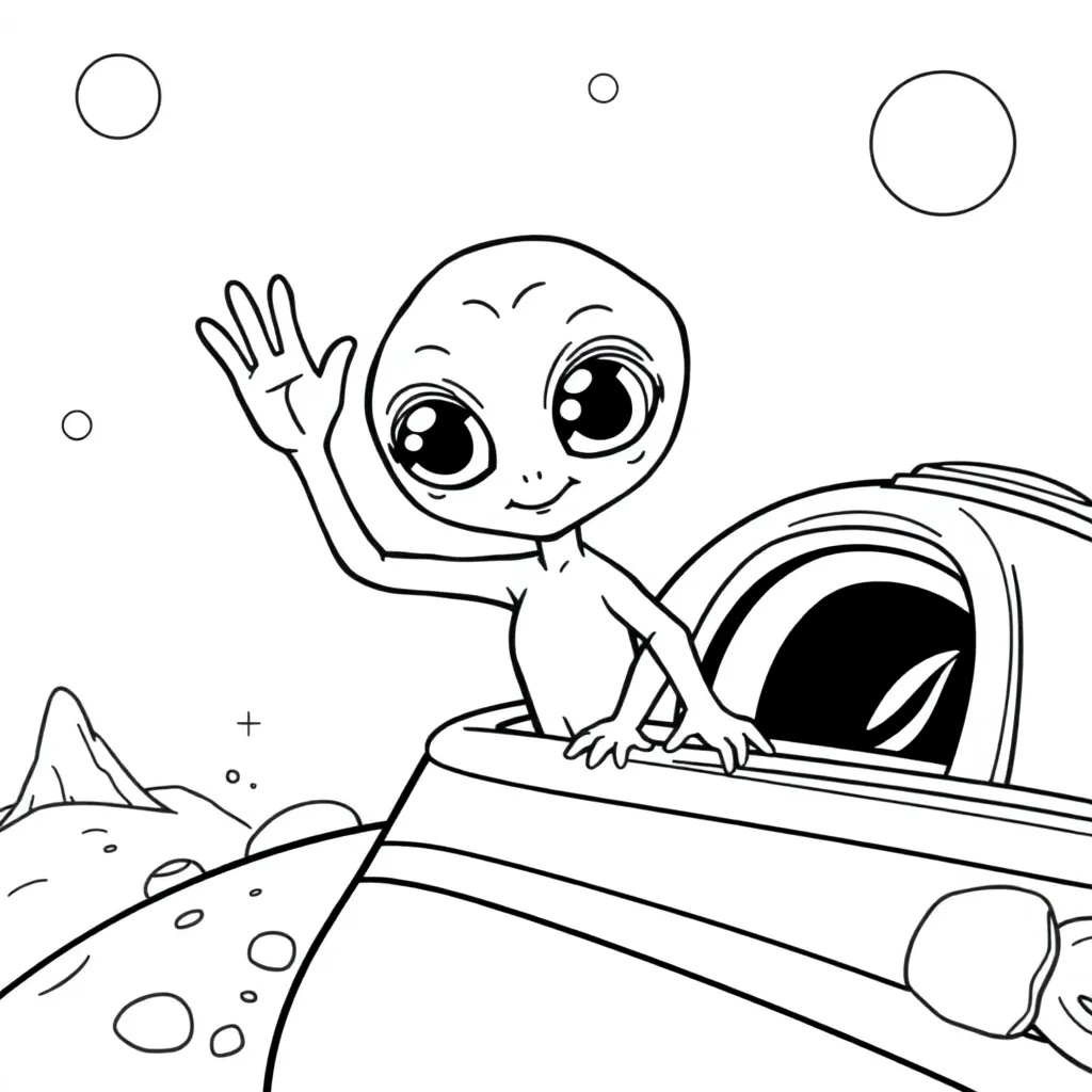 Alien coloring page