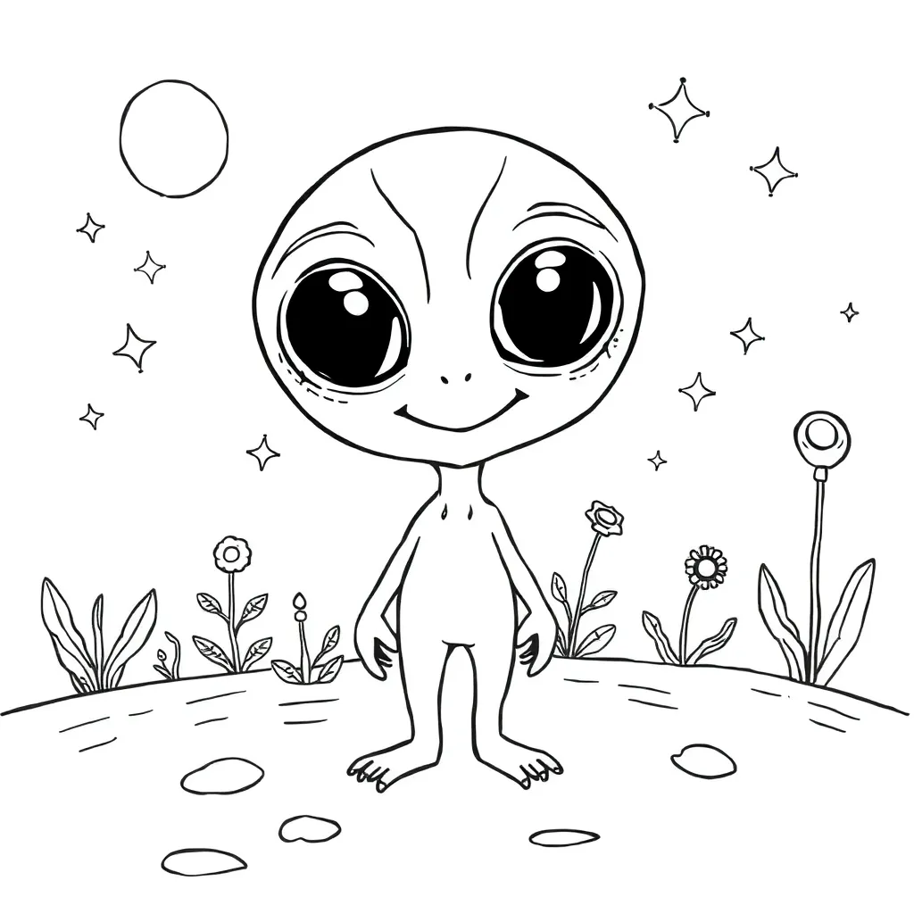 Alien coloring page