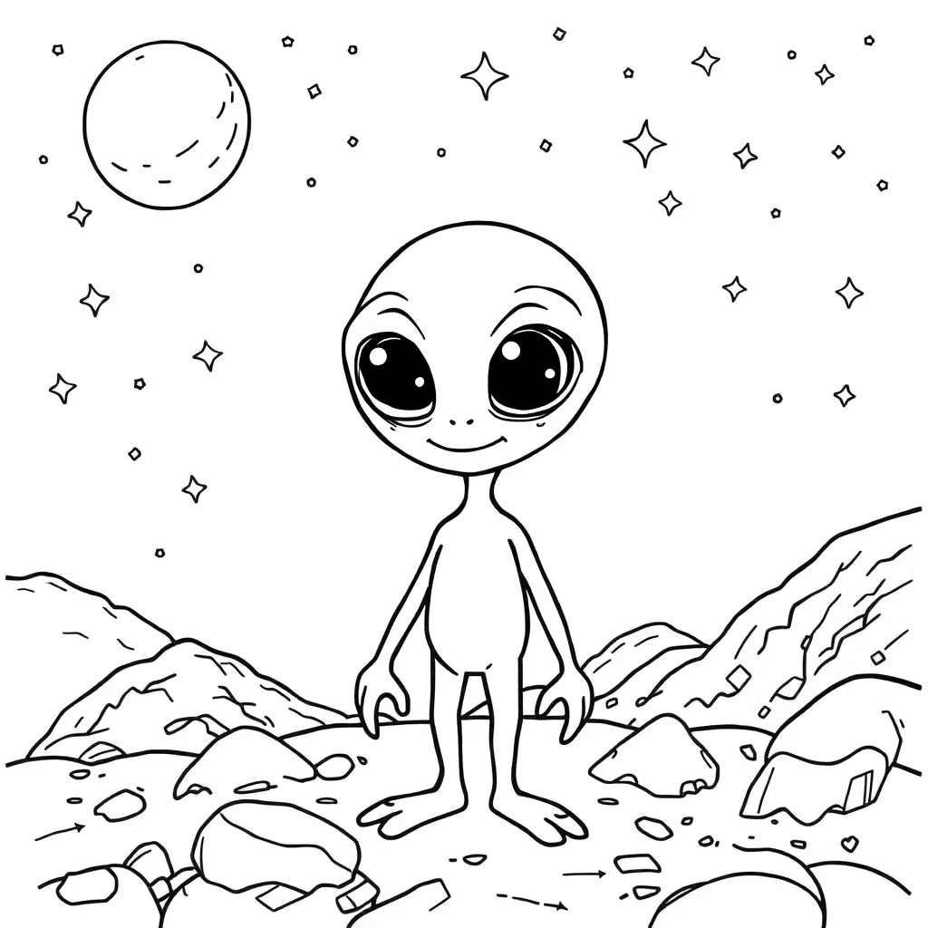 Alien coloring page