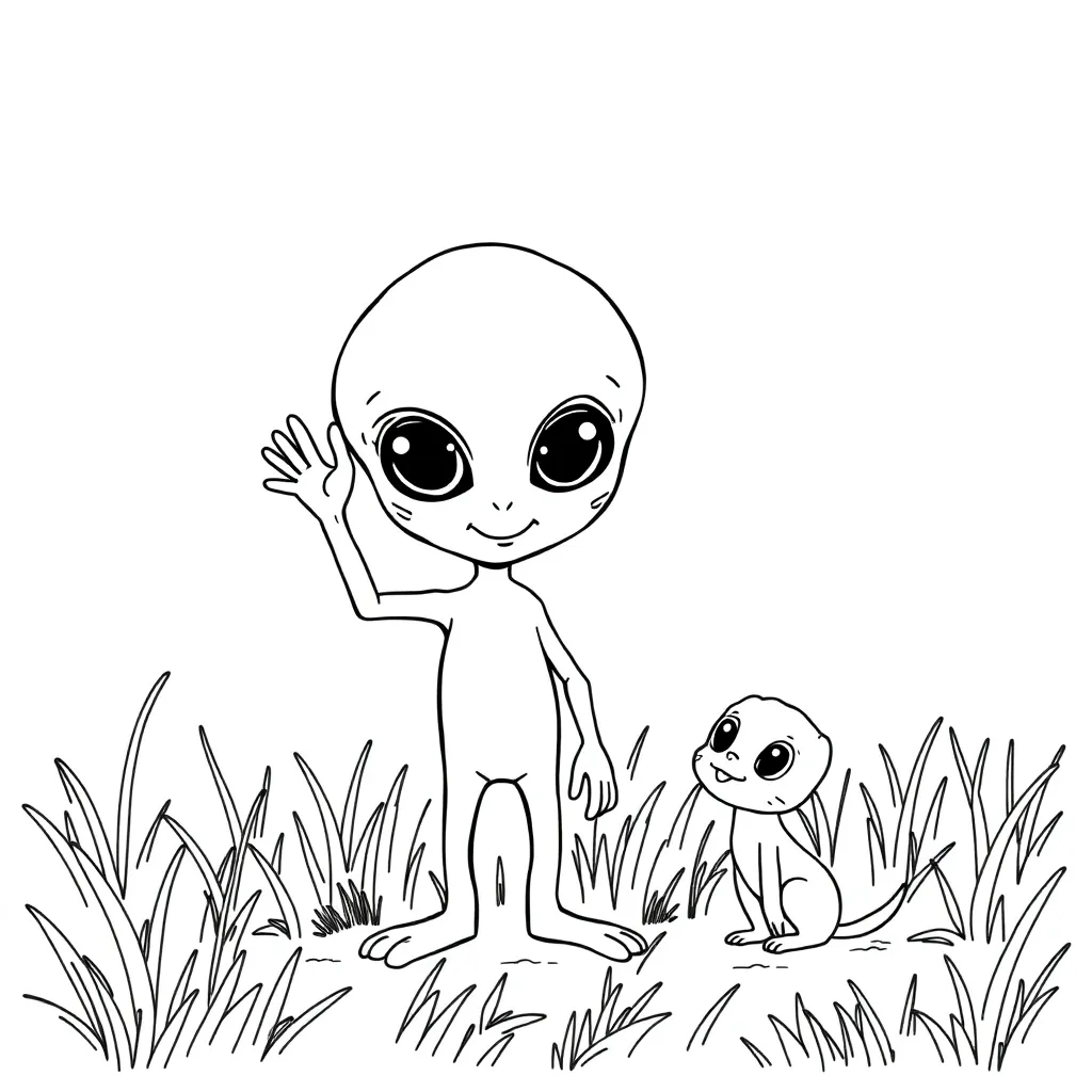 Alien coloring page
