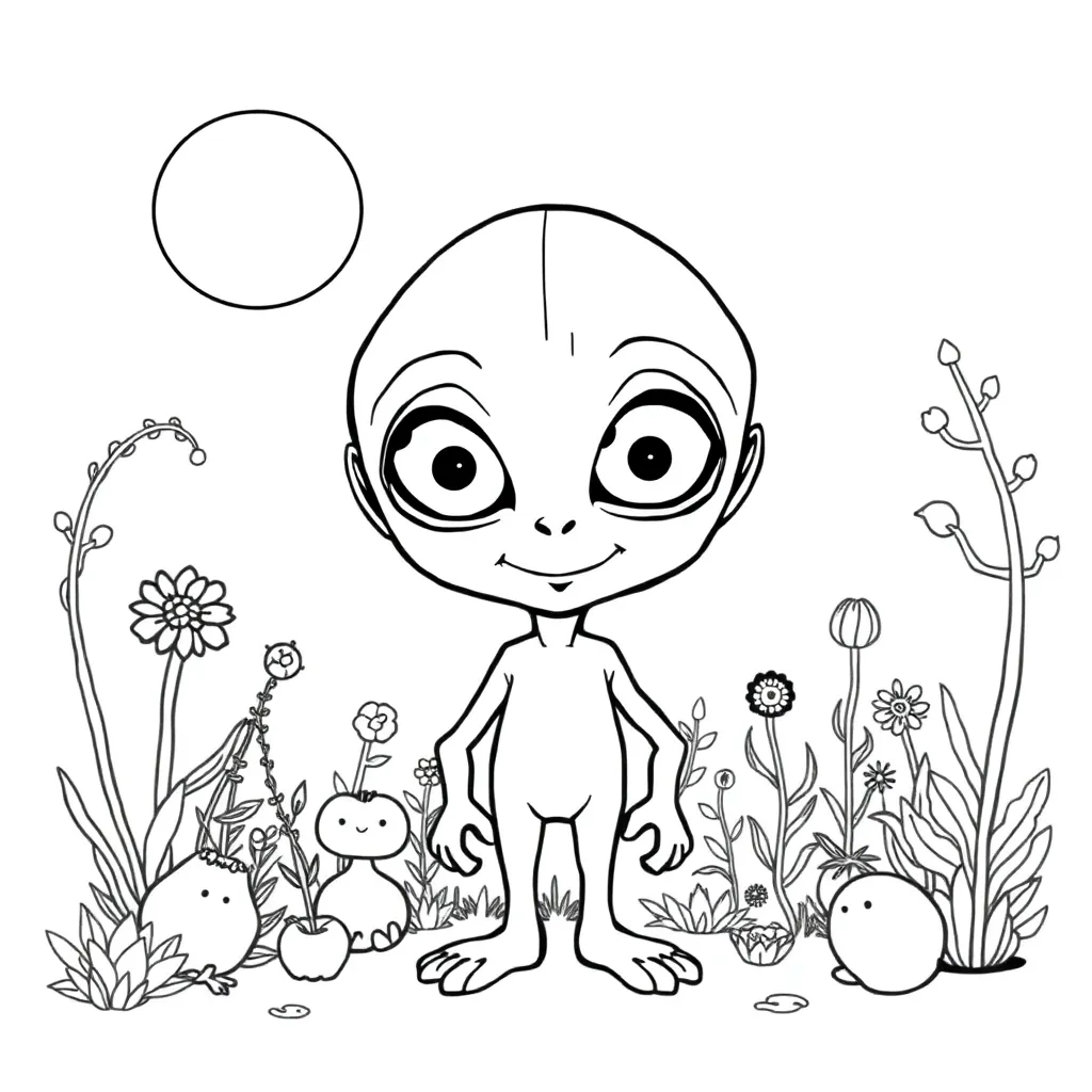 Alien coloring page