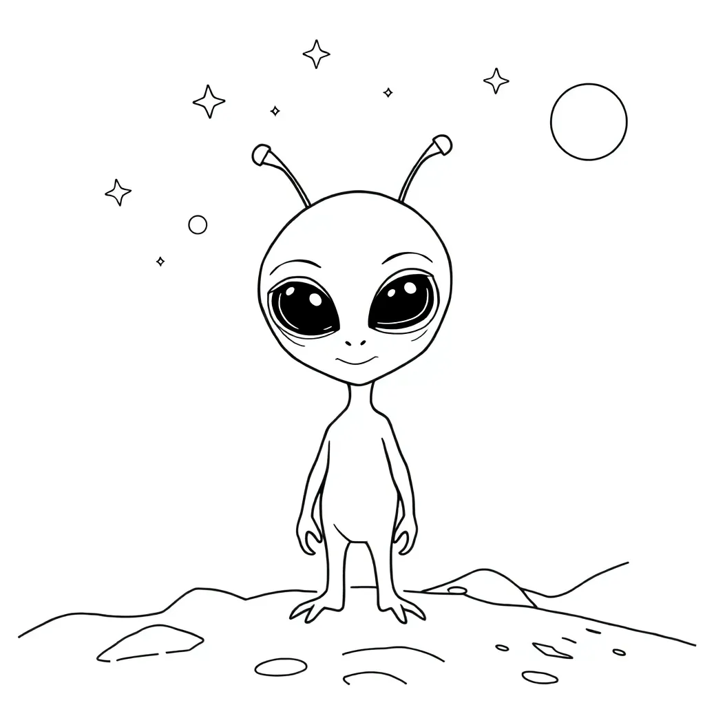 Alien coloring page
