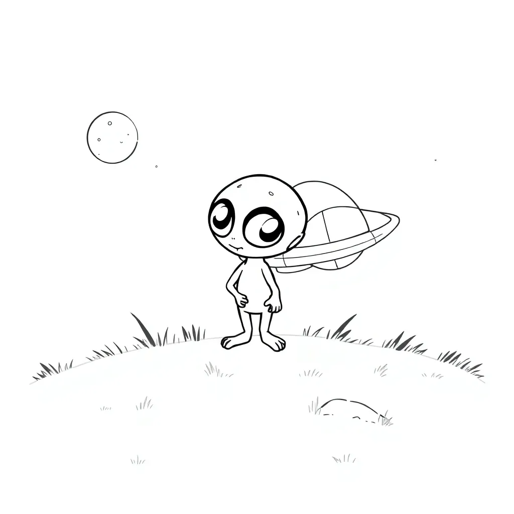 Alien coloring page