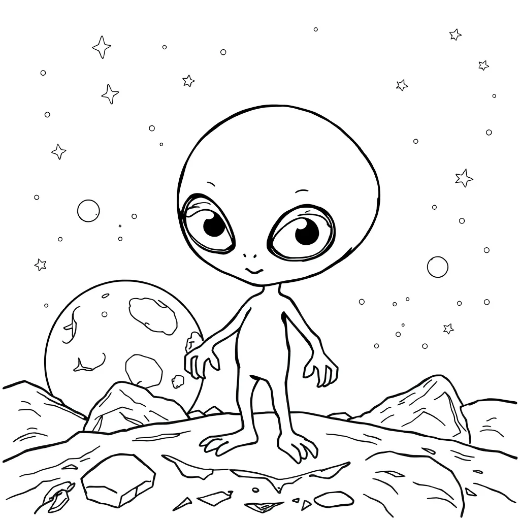 Alien coloring page