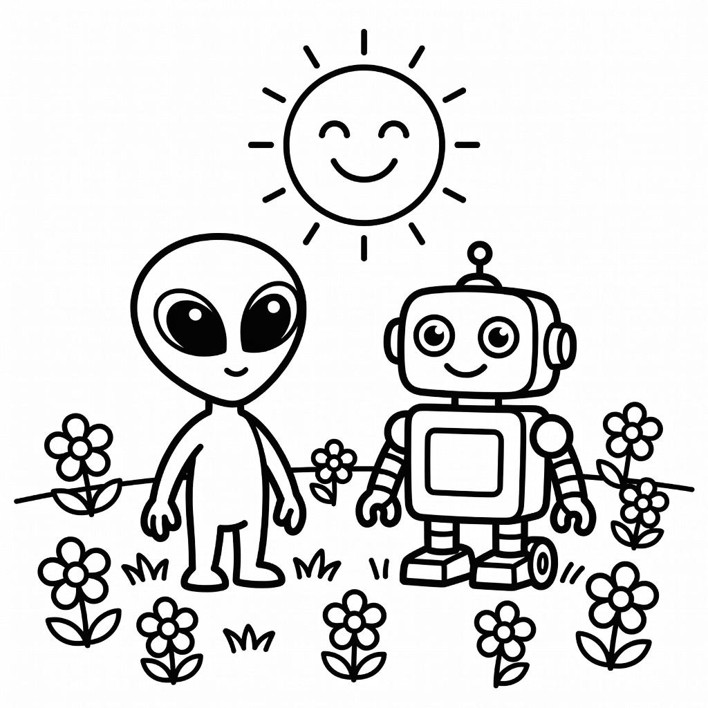 Alien coloring page