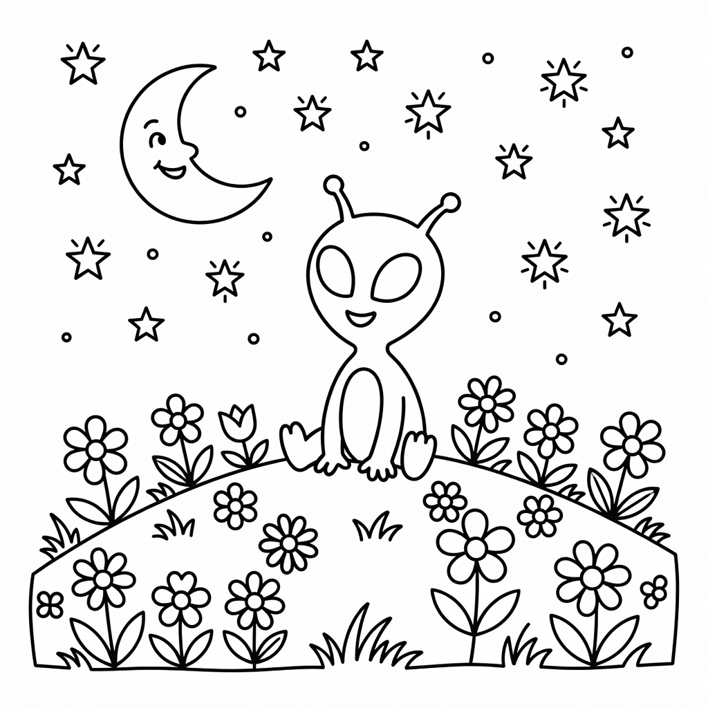 Alien coloring page