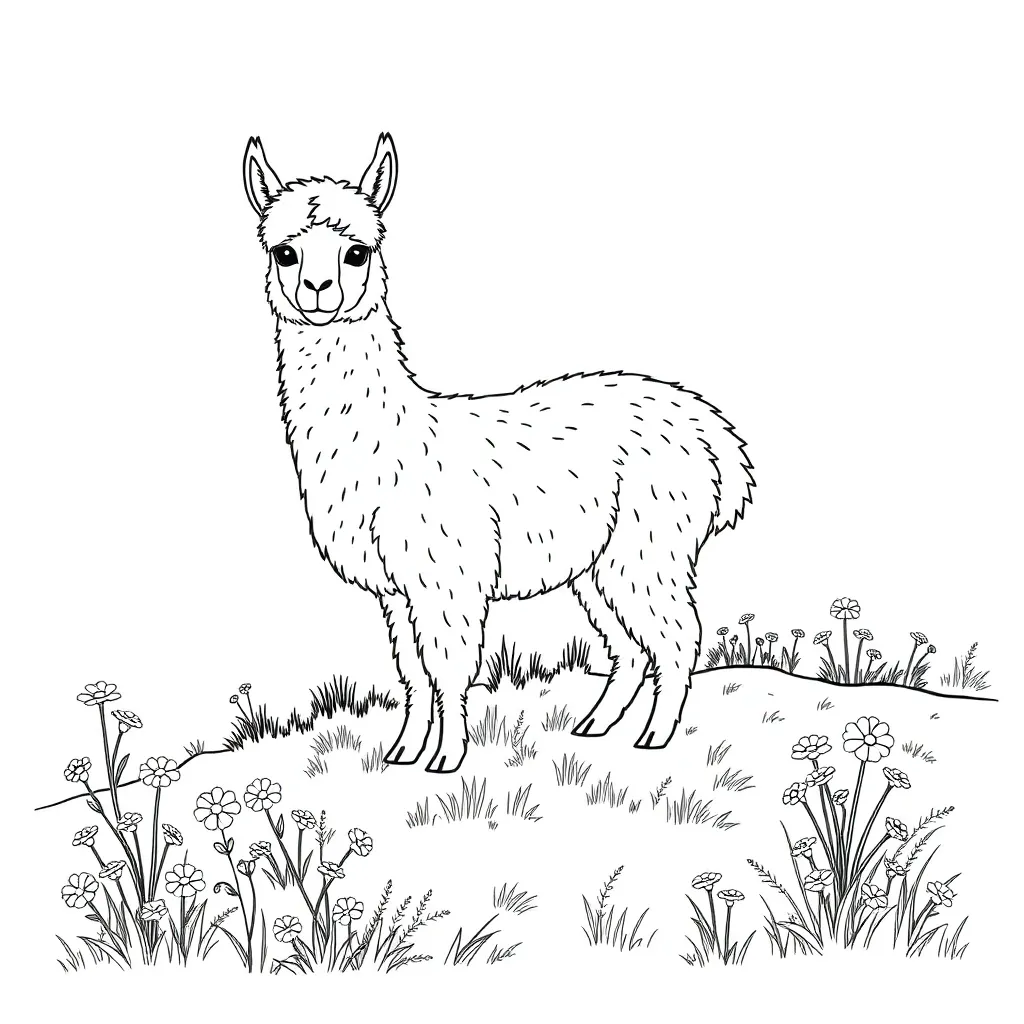 Alpaca coloring page