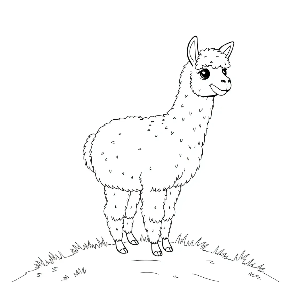 Alpaca coloring page