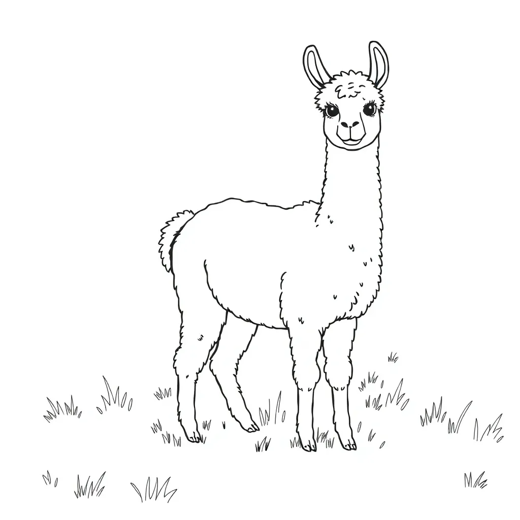 Alpaca coloring page