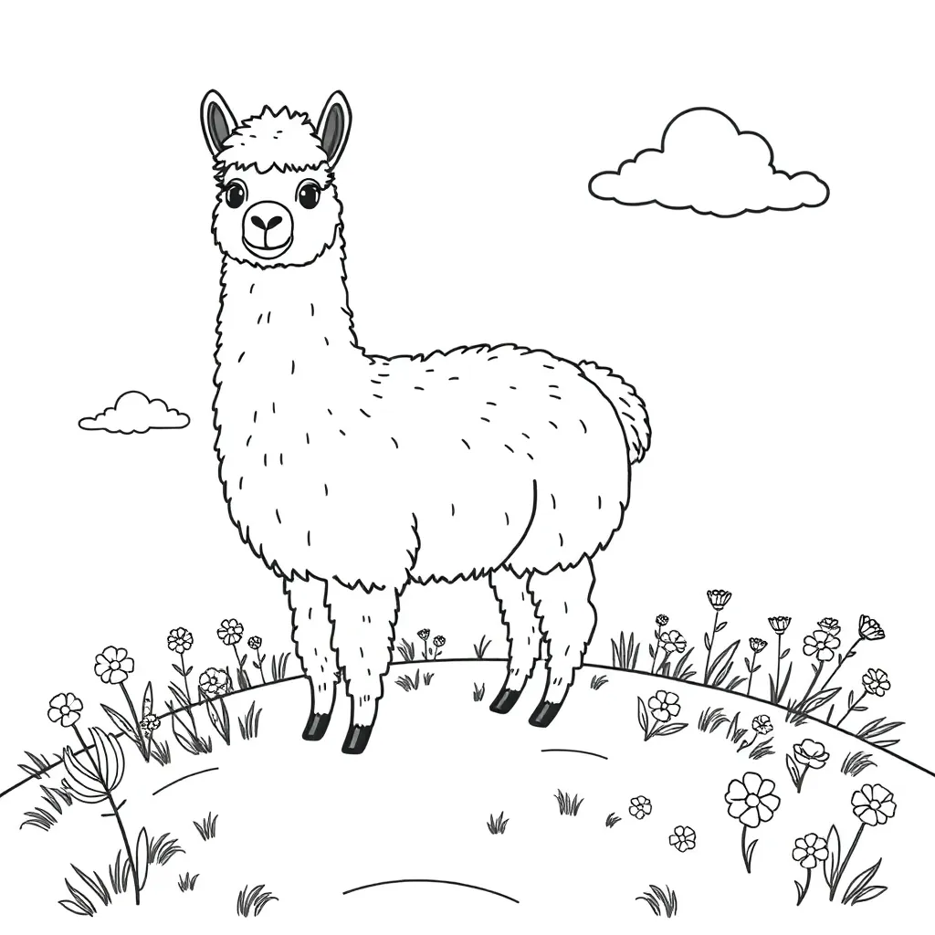 Alpaca coloring page
