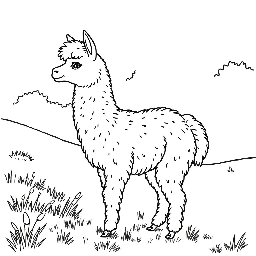 Alpaca coloring page
