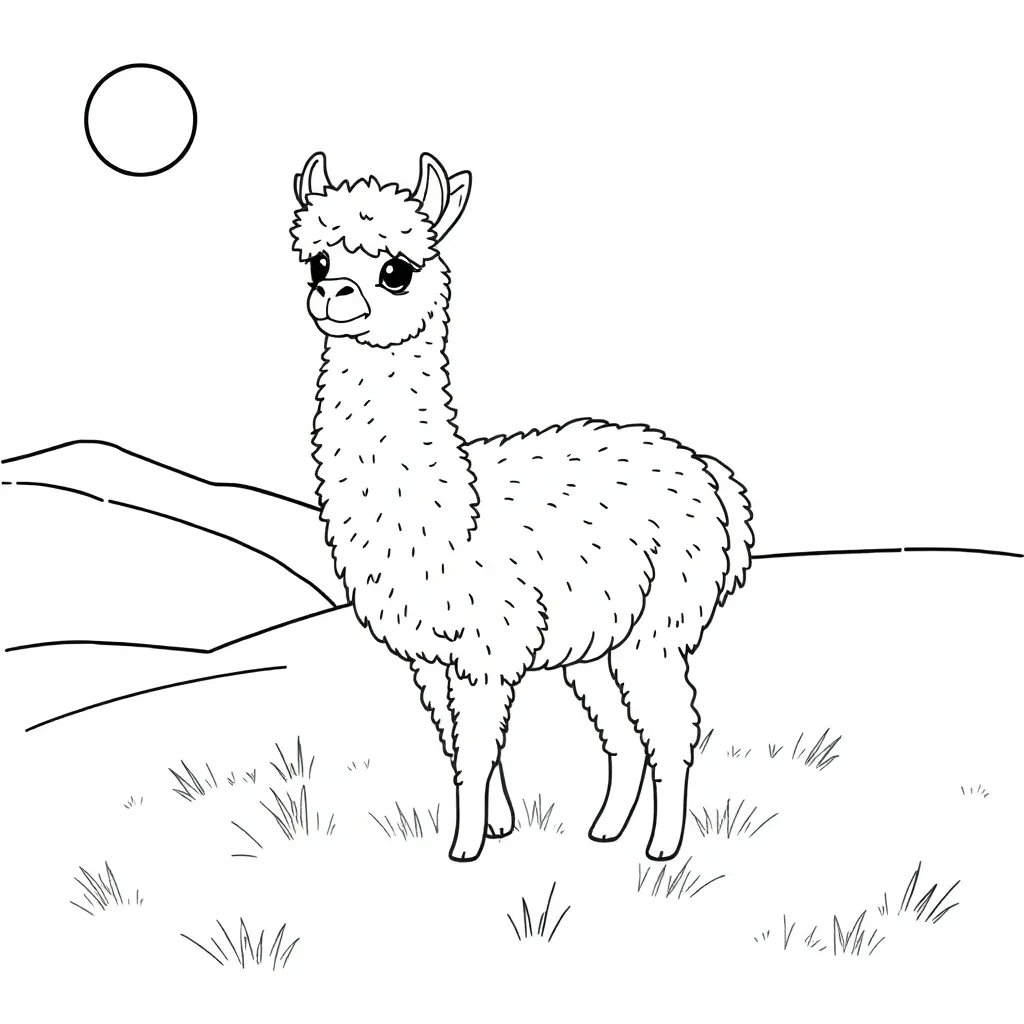 Alpaca coloring page