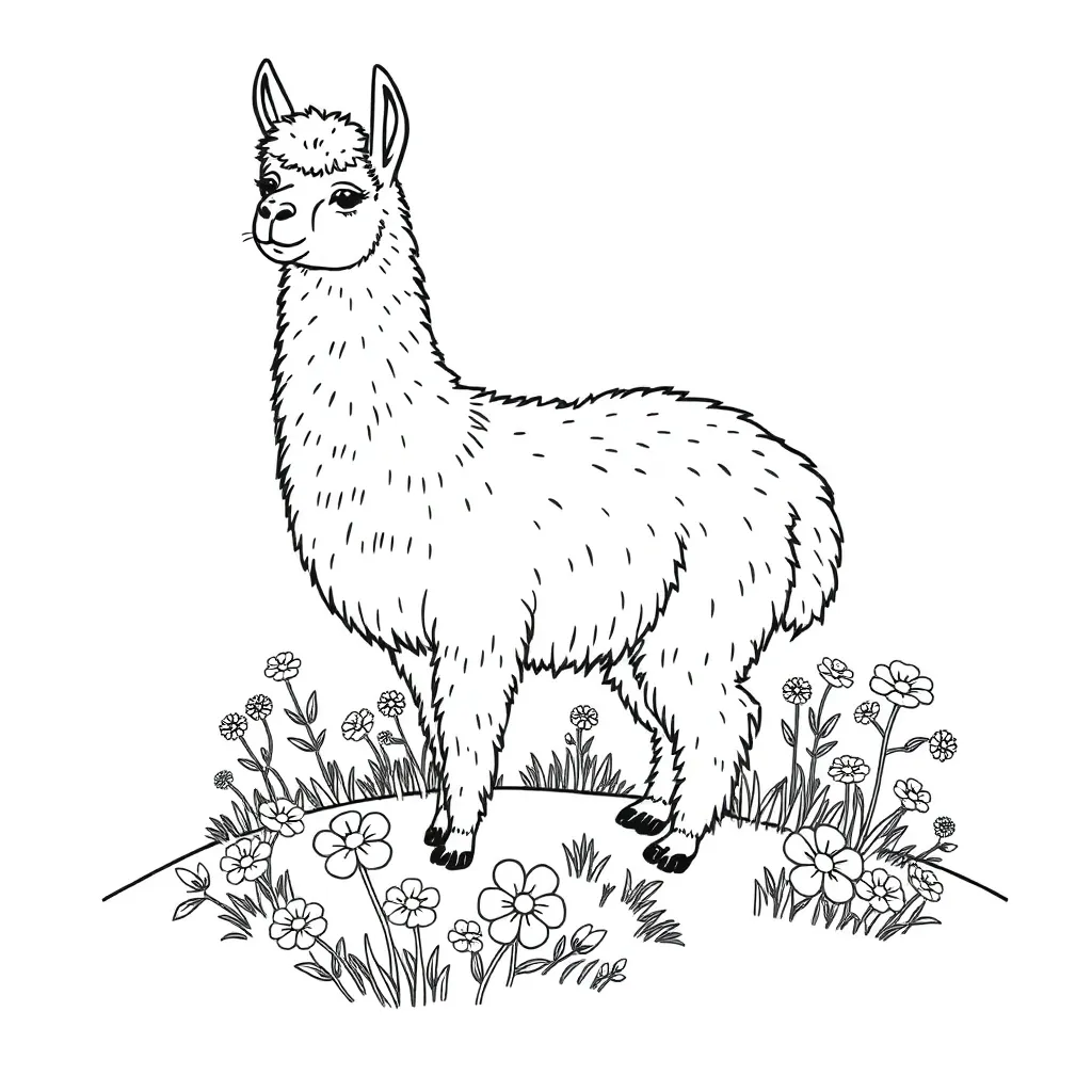 Alpaca coloring page