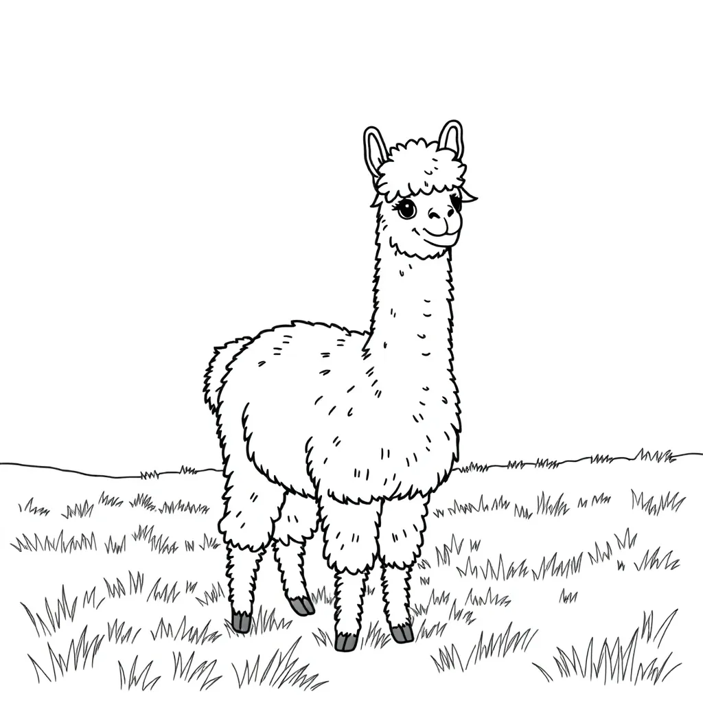Alpaca coloring page
