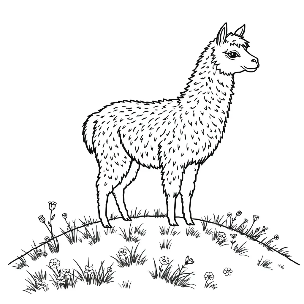 Alpaca coloring page