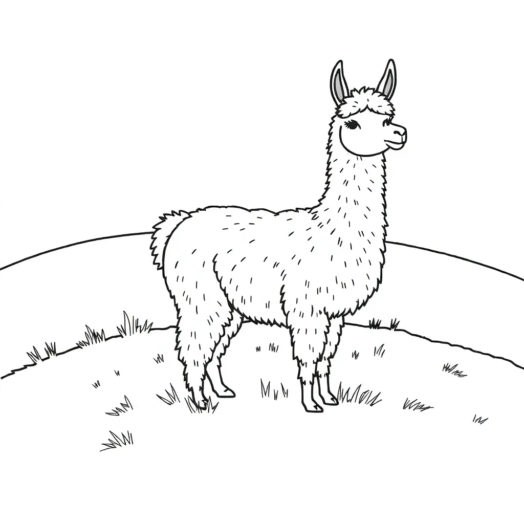 Alpaca coloring page