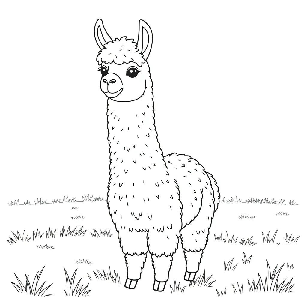 Alpaca coloring page