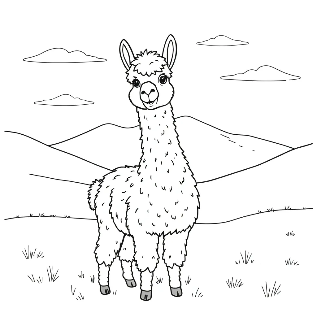 Alpaca coloring page