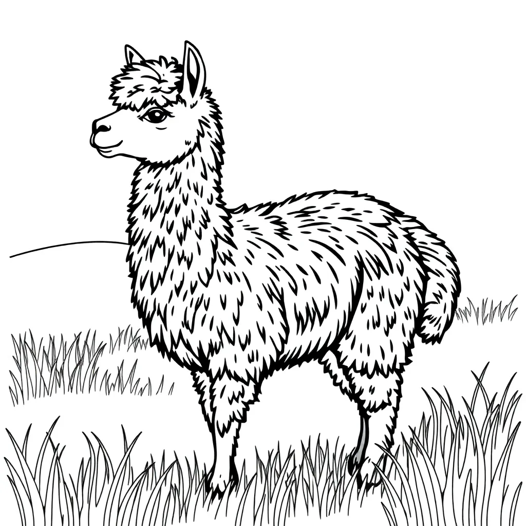 Alpaca coloring page